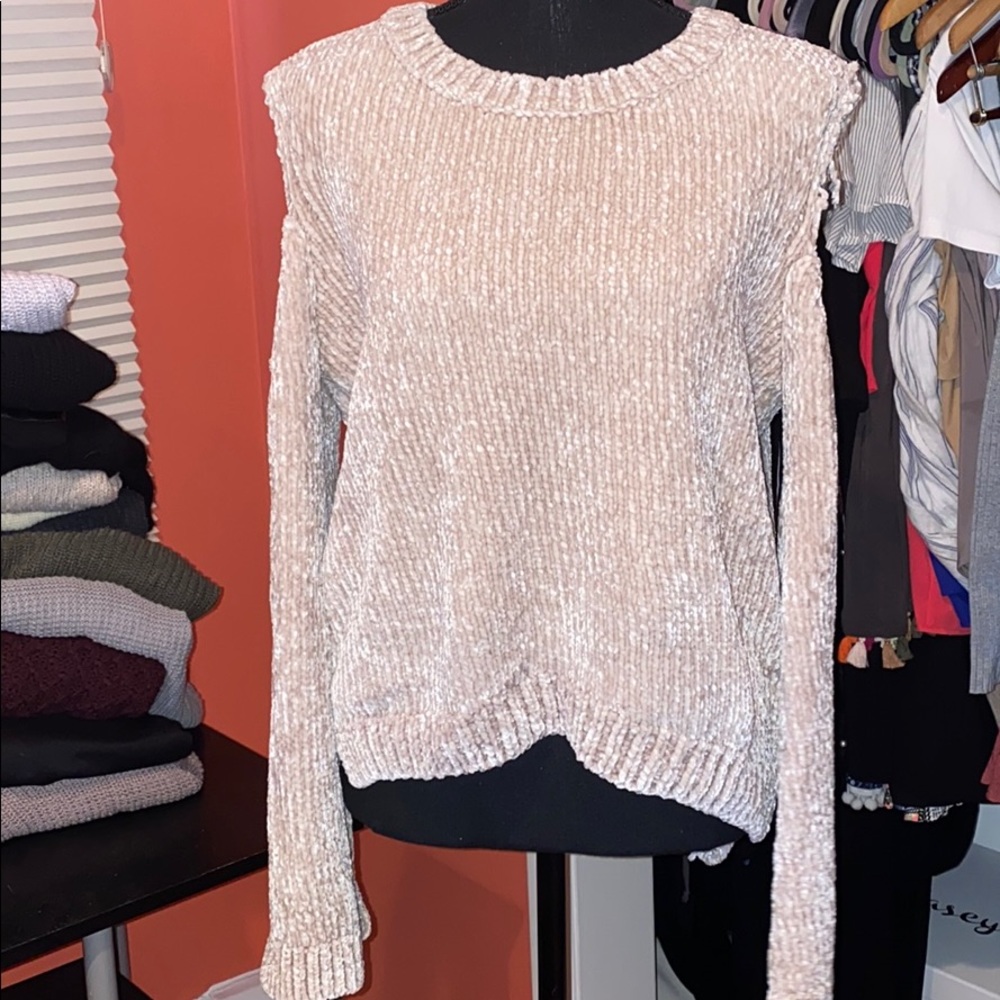 Cold shoulder sweater